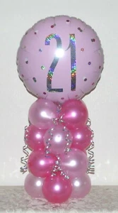 21° COMPLEANNO - 21 ANNI - ESPOSITORE PALLONCINI IN LAMINA - CENTROTAVOLA - DECORAZIONE - Foto 1 di 13