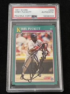 Kirby Puckett Signed 1991 Score #200 Baseball Card Twins Autograph HOF PSA/DNA - Picture 1 of 2