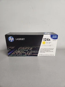 HP Q6002A 124A Yellow Toner LaserJet 1600 2600 2605 CM1015 1017 Sealed - Picture 1 of 3
