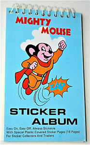 Vintage Mighty Mouse 1983 NOS New Spiral Sticker Album 