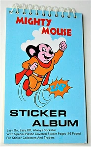 Vintage Mighty Mouse 1983 NOS New Spiral Sticker Album - Picture 1 of 4