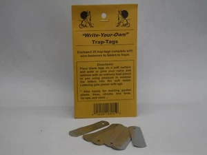 Write Your Own Trap Tags. 25 zinc no rust trap tags. Trapping Supplies  - Picture 1 of 1