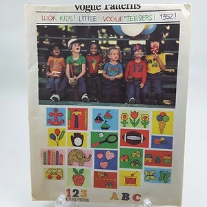 Vtg 70s OOP Little Vogue Teesers #1352 T-shirt & Applique' Pattern Child 6X UC - Picture 1 of 1
