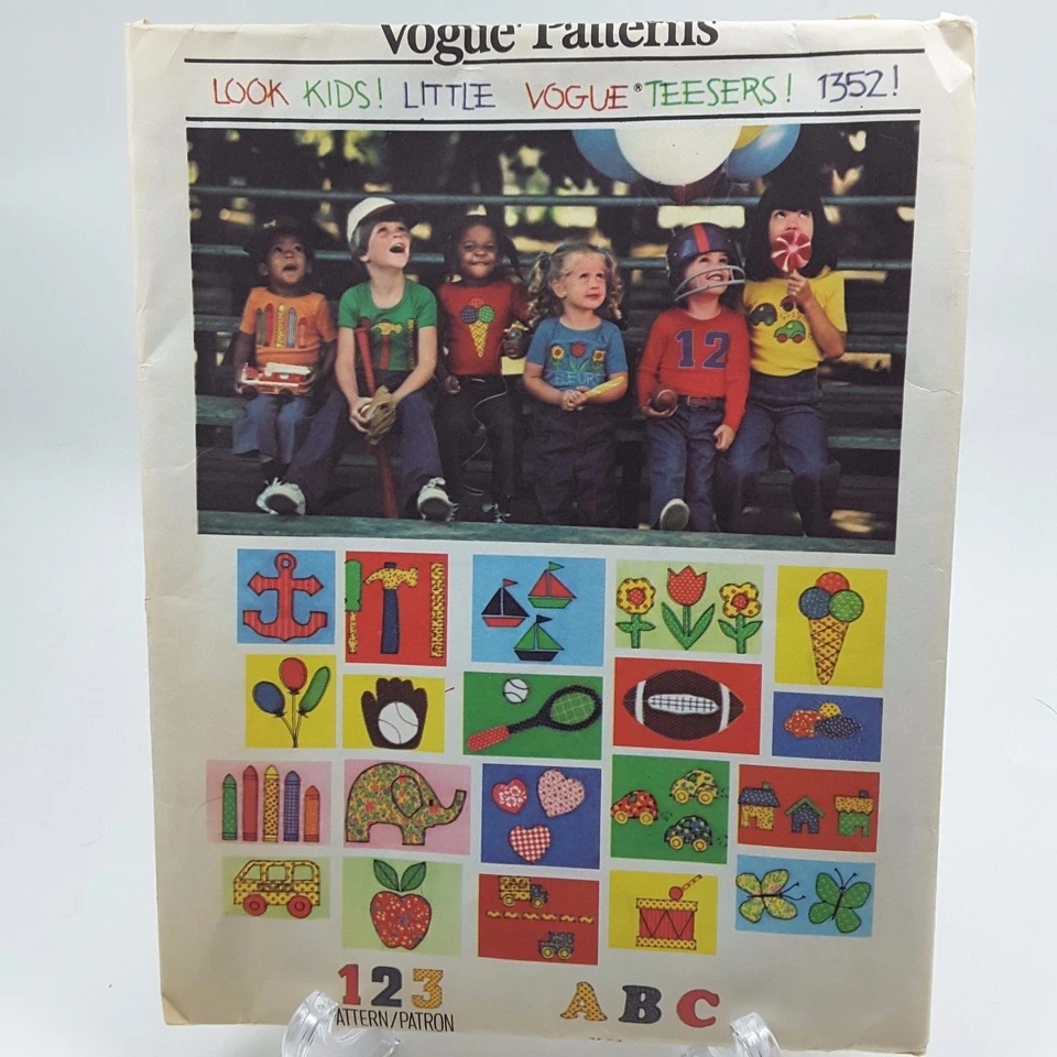 Vtg 70s OOP Little Vogue Teesers #1352 T-shirt & Applique' Pattern Child 6X UC - Image 1 of 1