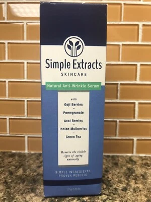 Simple Extracts Skincare Natural Antirrugas Serum 1oz Goji Açaí Berries - Imagem 1 de 4