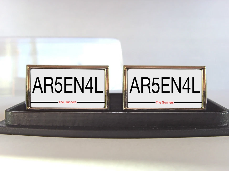 GEMELOS ESLABONES ESLABONES ESTILO MATRÍCULA PARA HOMBRE ARSENAL INSIGNIA REGALO Foto 1 de 1