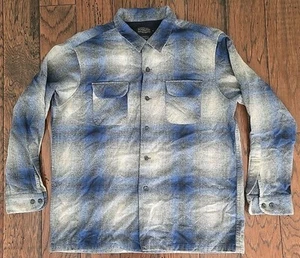 PENDLETON The Original Board Shirt Mens XL Blue Gray Ombre Flannel Wool Shirt - Picture 1 of 15