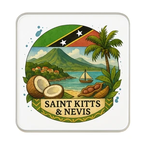 Kühlschrankmagnet St. Kitts und Nevis: Niedliches handgefertigtes Reise-Souvenir-Geschenk - Bild 1 von 5