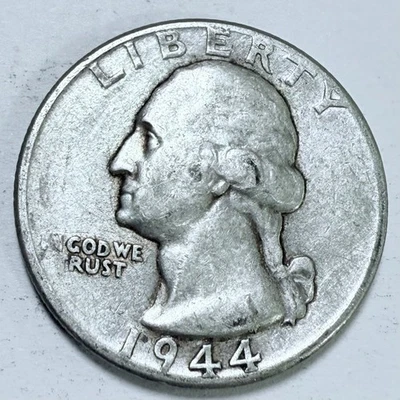 1944 Washington Quarter 90% Silver ~ VERY FINE CONDITION - Free Shipping #3589 - Image 1 of 2