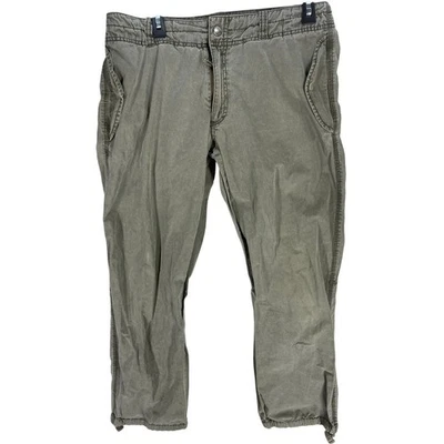 HM Pants Size 32 Olive Green Mid Rise 100 Cotton Utility Style Minimalist Casual - Image 1 of 4