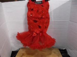 Paw Patu Red Lace Sequin TuTu Dress Dog Clothing NWOT - Picture 1 of 8