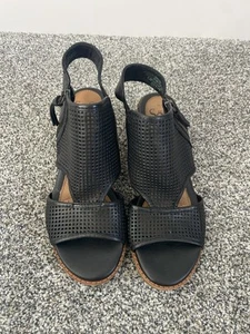 Sofft Damen-Sandalen 6,5 M schwarz Slipper Leder Freizeit Sara zehenfrei Blockabsatz - Bild 1 von 6