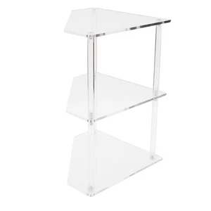 Acrylic Corner Side Table Small 3 Tier Triangular End Table For Living Room Bed☚ - Picture 1 of 12