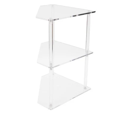 Acrylic Corner Side Table Small 3 Tier Triangular End Table For Living Room Bed☚ - Image 1 of 4