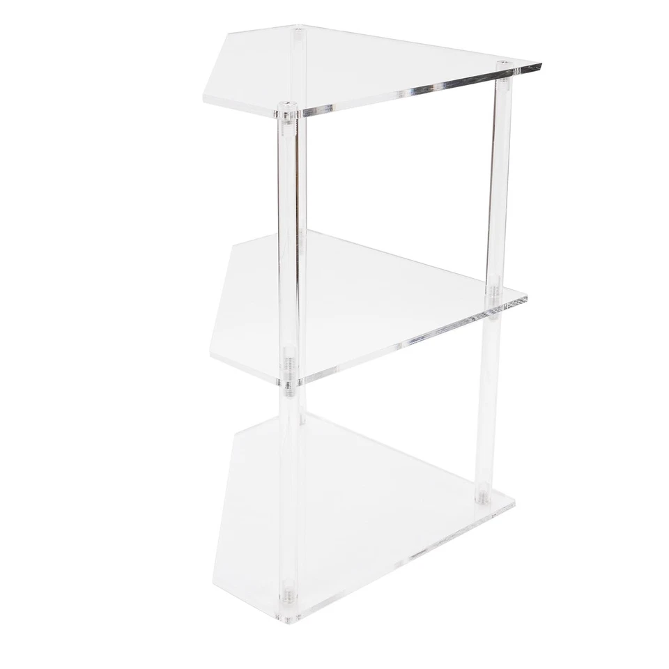 Acrylic Corner Side Table Small 3 Tier Triangular End Table For Living Room Bed☚ - Image 1 of 4