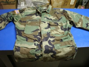 BDU SHIRT/COAT ARMY COMBAT SIZE LARGE REGULAR WITH FLAG 3RD LOG COMM. - Picture 1 of 12