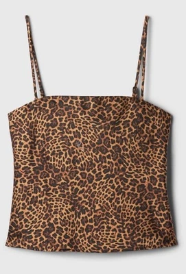 Camisa regata GAP estampa chita gola quadrada cetim alça ajustável tamanho M - Imagem 1 de 4