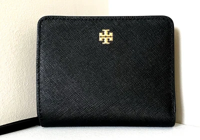 Nueva Cartera Tory Burch Emerson Mini Cuero Saffiano Negra Foto 1 de 4