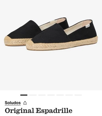 NUEVO EN CAJA Alpargata Soludos Original Para Mujer Negra Talla 7.5 Sin Cordones Comodidad Precio de venta sugerido por el fabricante $79 Foto 1 de 4