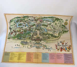 Vintage 1974 Walt Disney World Magic Kingdom Park Guide Map Poster 39in. x 31in. - Picture 1 of 9
