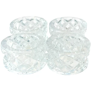 American Fostoria Napkin Rings Holder Vintage Glass 2" Ring - SET of 4 - Picture 1 of 3