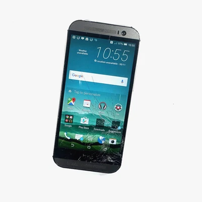 HTC One M8 16GB Gunmetal Gray Unlocked Smashed Screen Works Perfectly 103 - Image 1 of 4