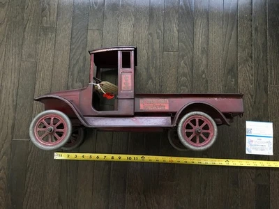 Cosechadora internacional Early Steel rara roja ventas y servicio años 20’s BUDDY L Foto 1 de 4