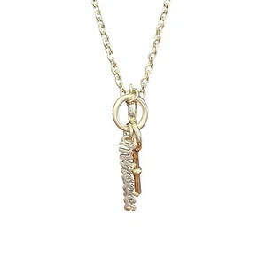 Collana Chico's Dichiarazione Gioielli 30" Regolabile Tono Argento Miracoli Scheletro - Foto 1 di 9