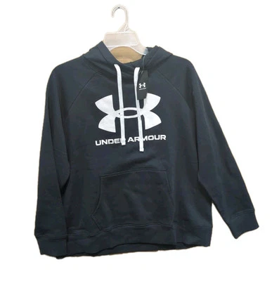 UNDER ARMOUR Womens Plus Size UA Rival Fleece Logo Hoodie Black Size XXL T12 - Image 1 of 4
