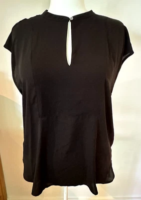 J.Crew 365 Women's Drapey Cap-Sleeve Blouse Shirt - Black - XL Tall - Image 1 of 4