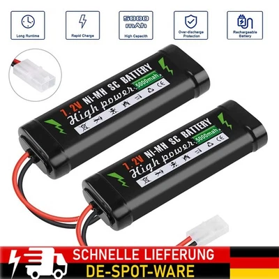 1/2pcs 7.2V 5000mAh Lipo Akku 10C RC Batterie  für Heli Aeroplane RC Car Boat DE - Bild 1 von 4