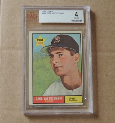 BVG-graded 1961 Topps BB card #287 (AS Rookie); Carl Yastrzemski, Boston Red Sox - Image 1 of 2