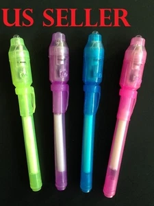 4pcs Magic Invisible Pen Built in UV Light Marker Secret Message H-271 - Picture 1 of 4