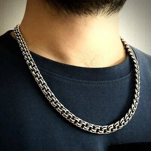Collana brutale da uomo in argento sterling massiccio (925) Bismark, 110 gr, 65 cm - Foto 1 di 7