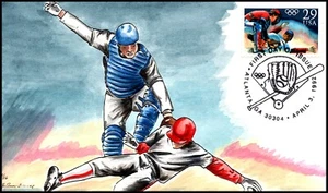 Scott 2619 29 Cents Baseball Jo Ann Bruce Hand Painted FDC 7 Of 16 - Picture 1 of 2