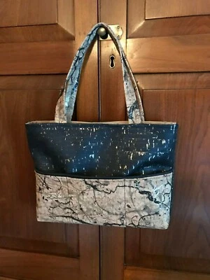 Ручная работа Дамская сумка из пробки из Португалии черный/золотой спецификации/коричневый Pollock узор  - Изображение 1 из 4