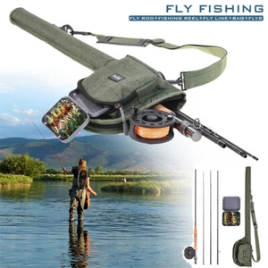 Doorslay 9' Carbon Fiber Fly Fishing Rod&Reel Kit with 20 Flies for Starter D0T9 - Picture 1 of 14