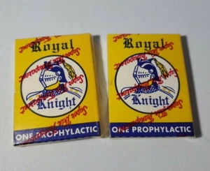 2 confezioni vintage mai aperte Royal Knight preservativo profilattico Akwell Dothan Alabama - Foto 1 di 7