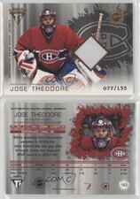 2003-04 Pacific Private Stock Titanium Variation /155 Jose Theodore #162 Patch