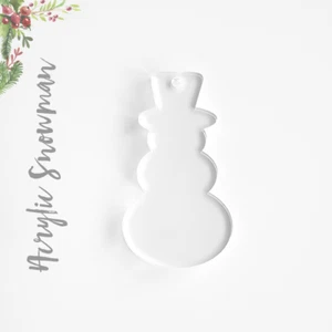 25 ADORNOS ACRÍLICOS DE NAVIDAD MUÑECO DE NIEVE EN BLANCO 1/8" GRUESO-SELECCIONAR TAMAÑO Y COLOR - Imagen 1 de 3