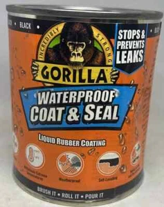 Gorilla Waterproof Coat & Seal Leak Seal Liquid Coating Flexible 473ml - BLACK - Picture 1 of 4