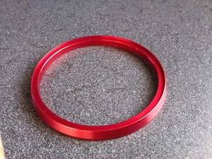 Red Aluminum Gauge Bezel 3 Inch 3" ID 3 1/2" OD NOS Boat Hot Rod Speedo w/Gasket - Bild 1 von 4