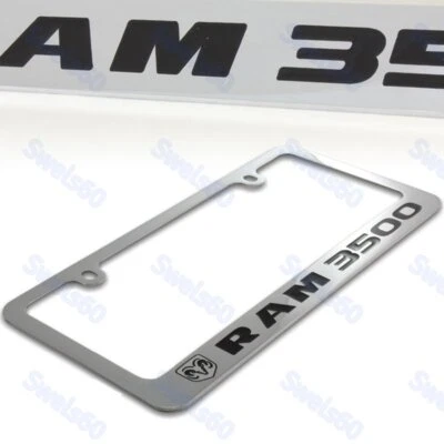 Элитная ПОДЛИННАЯ хромированная латунная рама номерного знака Dodge RAM 3500 + черная крышка - Изображение 1 из 3