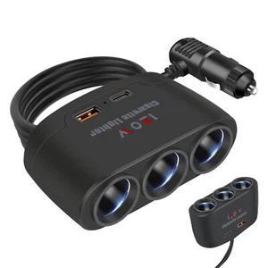 Cigarettes Lighter Plug Splitter Adapter Socket Car Charger Adapter USB Charger - Picture 1 of 12