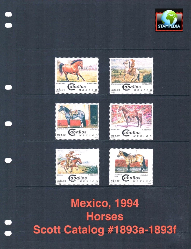 Valor Scott de $16,00 - Ranchos de caballos de México 1994 (difíciles de encontrar) MNH NH UMM Foto 1 de 4