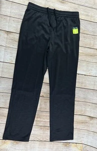NWT Mens Tek Gear Active Black Sweatpants Medium Relaxed Leg Opening Fleece Pant - Picture 1 of 7