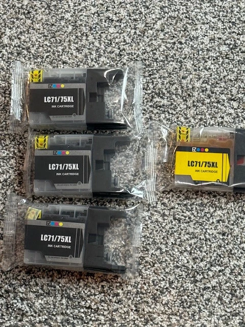 Brother LC-71 XL,  LC-75XL  Ink Cartridges - 3 Black , 1 Yellow - Compatible - Image 1 of 4