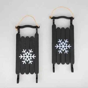NEW! Set of 2 Christmas Holiday Winter Sleds Decor - Picture 1 of 3