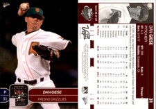 Dan Giese 2007 MultiAd Fresno Grizzlies #12 Card *AutographDen*