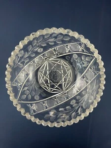 Antique American Brilliant clear cut crystal salad or berry bowl 1890 - 1900 - Picture 1 of 8